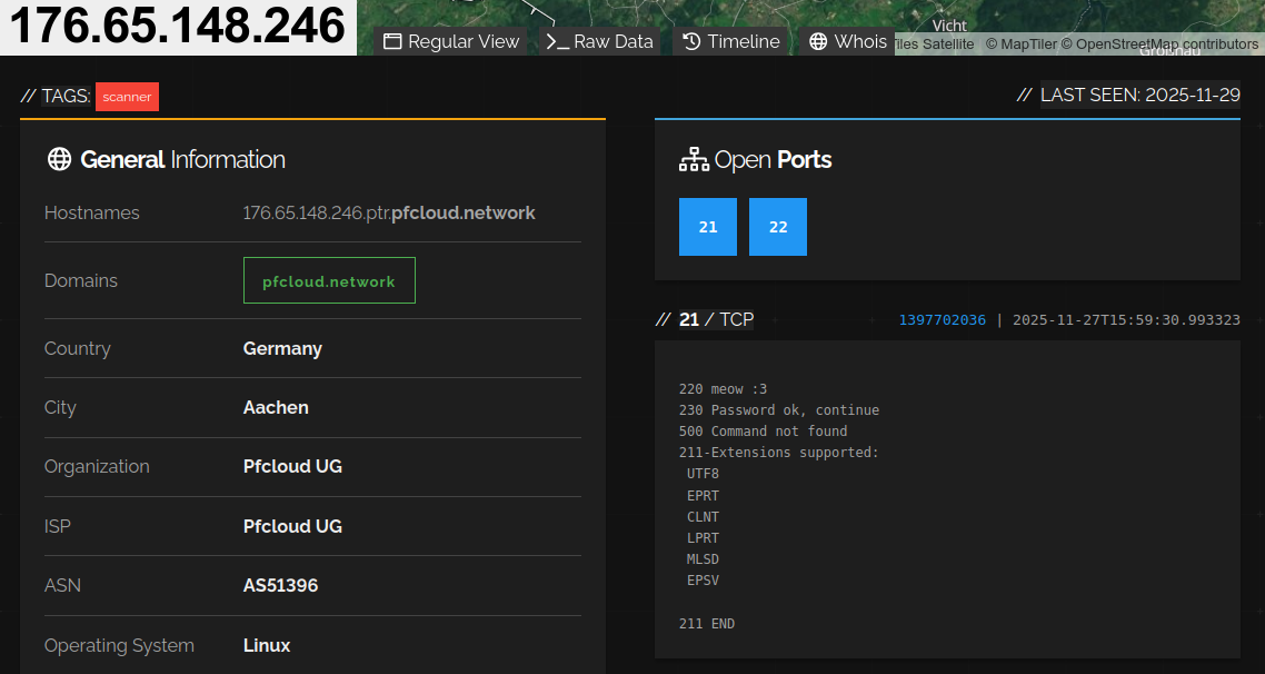 Possible infra on Shodan