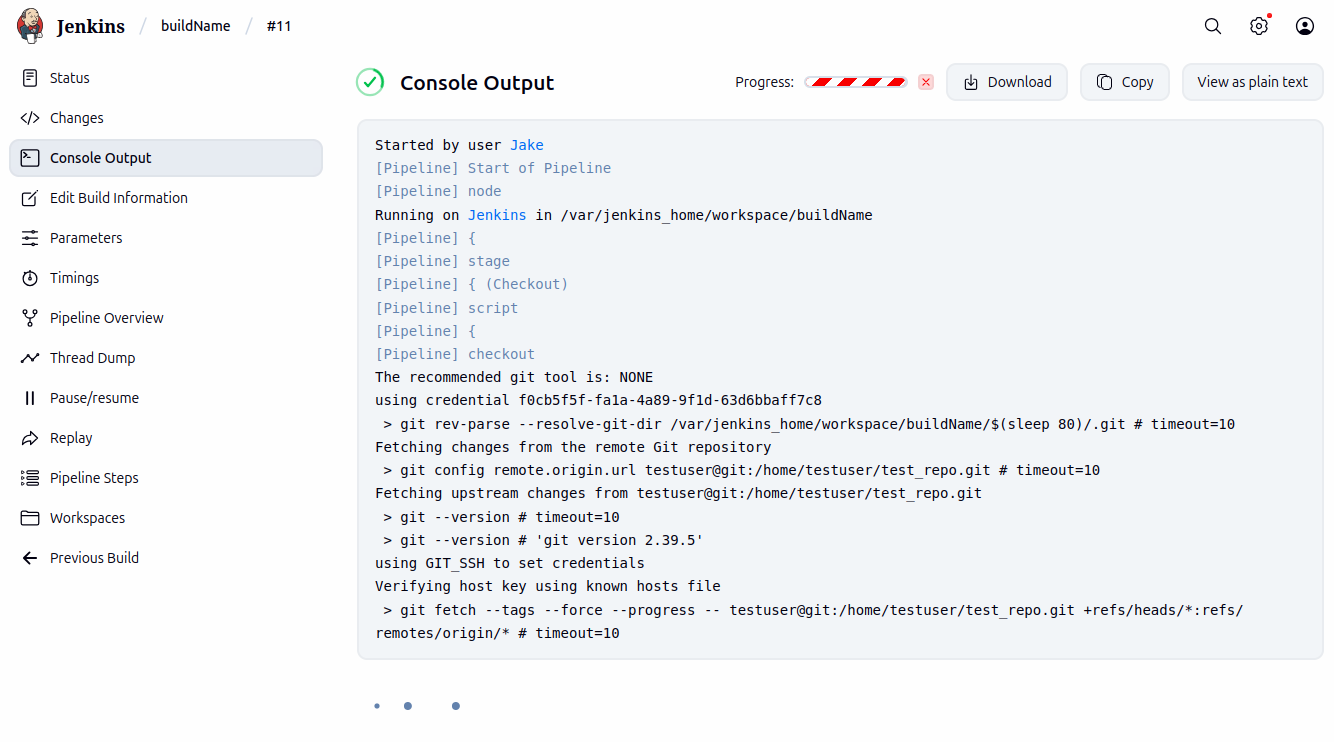 Exploited build output